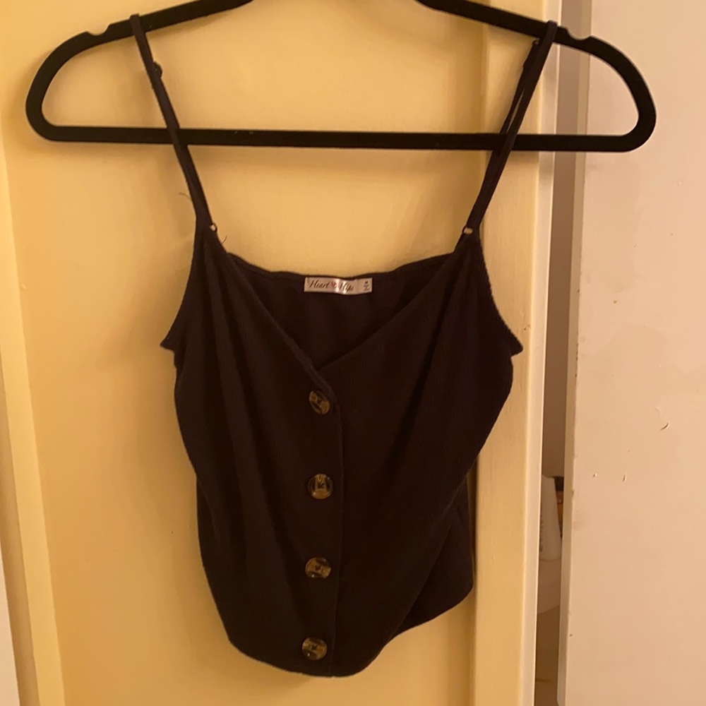 Black cropped tank top